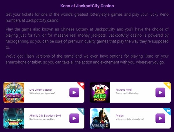 Jackpotcity-Available-Games-Keno
